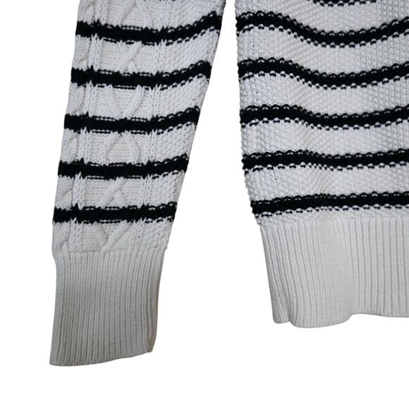GAP Womens XS Cable Knit Crew Neck Striped Sweater - Picture 7 of 11